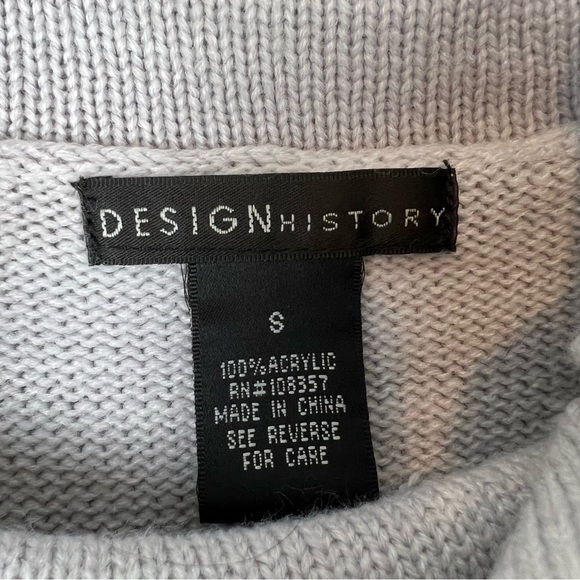 Design History Sweater  Womens Size small Gray Long Sleeve Cowl Neck Ribbed - Picture 4 of 7